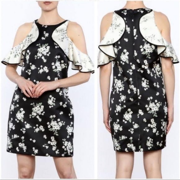 AMO Black and White Floral Mini Dress - Picture 1 of 6